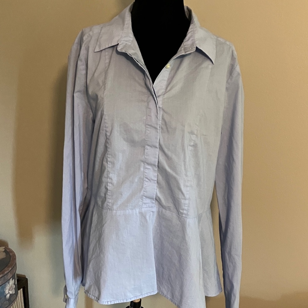 Ann Taylor Light Blue peplum Shirt